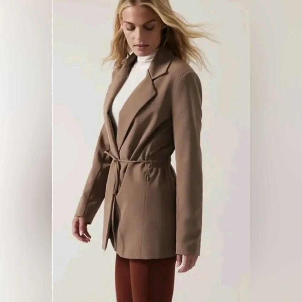 Athleta NWT Primatwill Rustic Biege Women's Blazer sz 14 office business casual - Picture 1 of 15